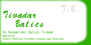 tivadar balics business card